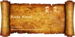 Rada Kund névjegykártya